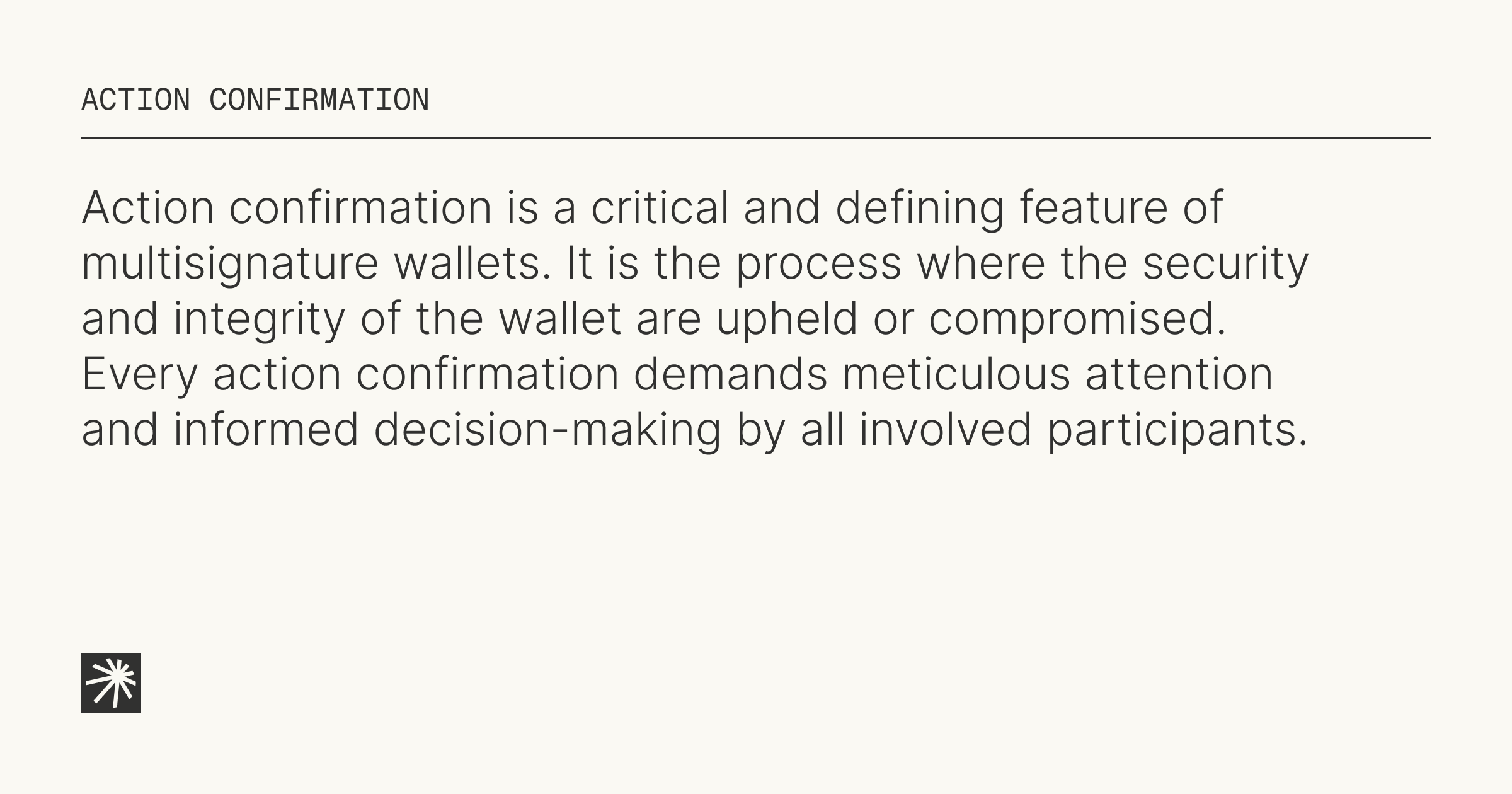 Confirmation Base Action confirmation — Multisight
